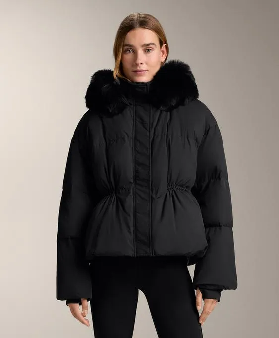 Короткий пуховик с наполнителем из 100%-го пуха- Заказать в России