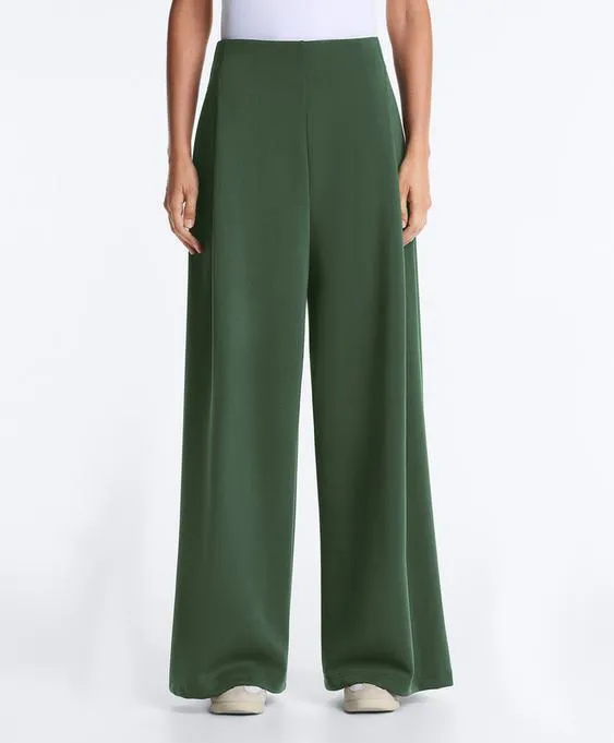 Широкие брюки high rise из твила со складками- Заказать в России