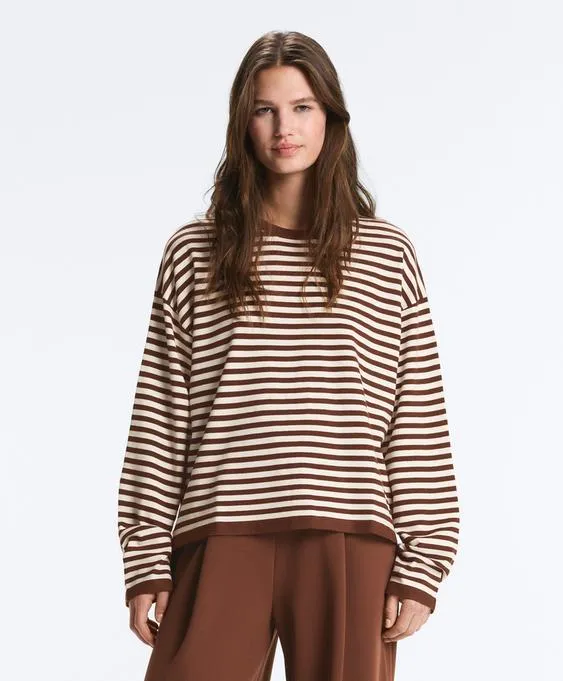 Свитер в полоску с длинным рукавом- Заказать в России