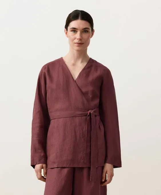 Рубашка кимоно из 100% льна- Заказать в России