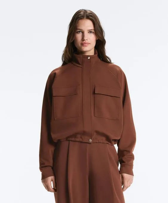 Куртка пике с карманами из хлопка- Заказать в России