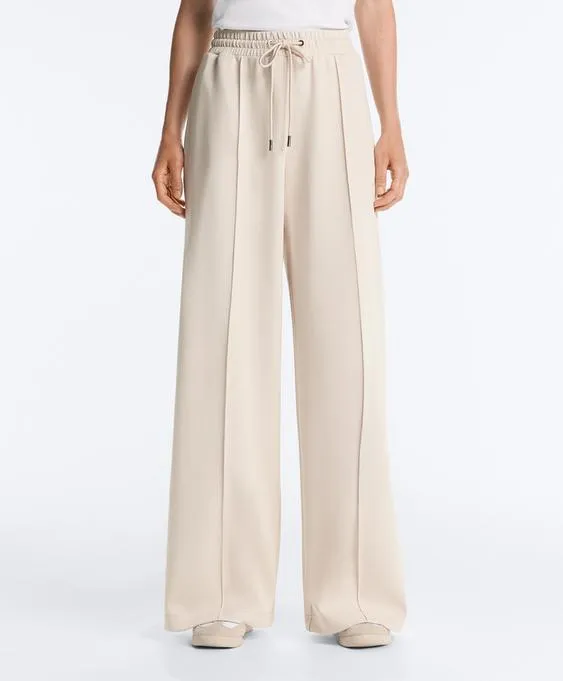 Прямые брюки пике с рельефным швом из хлопка- Заказать в России