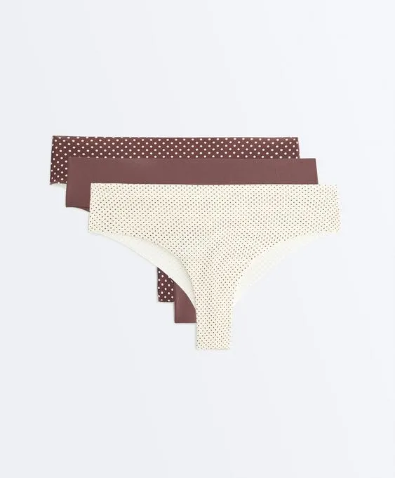3 invisible laser-cut polyamide blend Brazilian briefs- Заказать в России