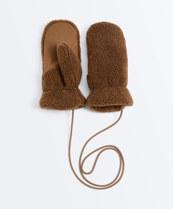 OYSHO Рукавицы из искусственной овчины со шнурком купить с доставкой.