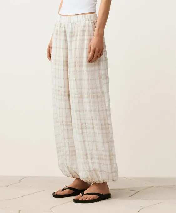 Брюки-блумеры из смесового льна и лиоцелла- Заказать в России