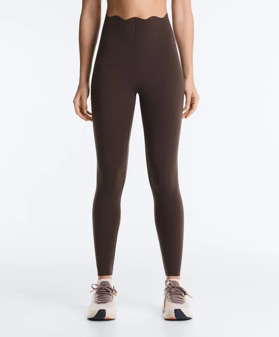 Легинсы Compressive Core Control с высокой посадкой до щиколотки, волнистый край- Заказать в России