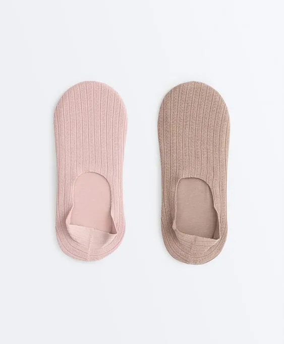 2 пары носков-следков из хлопка с высоким вырезом