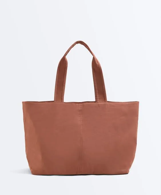 Мягкая сумка-шопер на молнии- Заказать в России