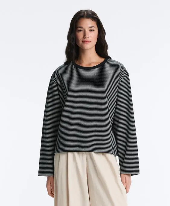 Лонгслив в двойную полоску из смесового хлопка- Заказать в России