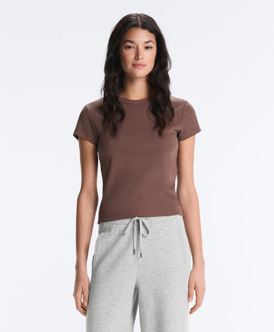 OYSHO Футболка RIB FIT из смесового хлопка