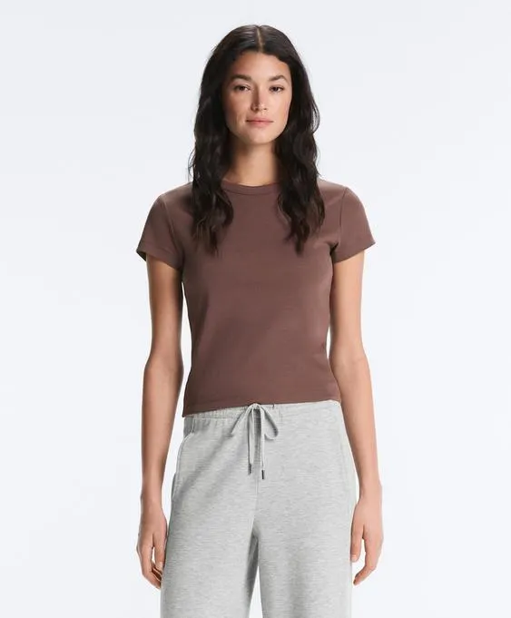 Футболка Rib Fit из смесового хлопка- Заказать в России