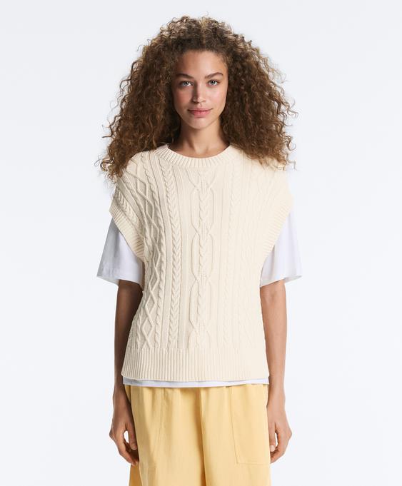 OYSHO Жилет с круглым вырезом и узором «косы»