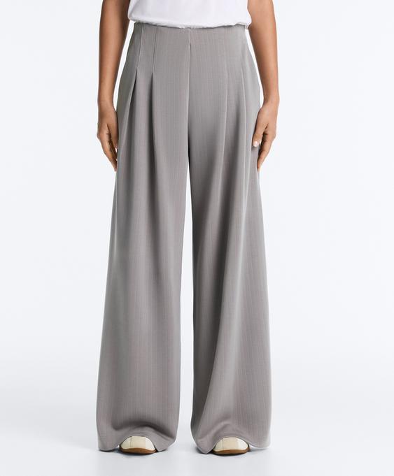 OYSHO Длинные плиссированные брюки из мягкого модального материала