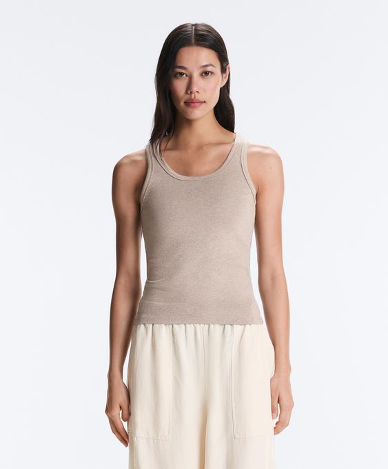 OYSHO Майка FITTED RIB с хлопком и модалом