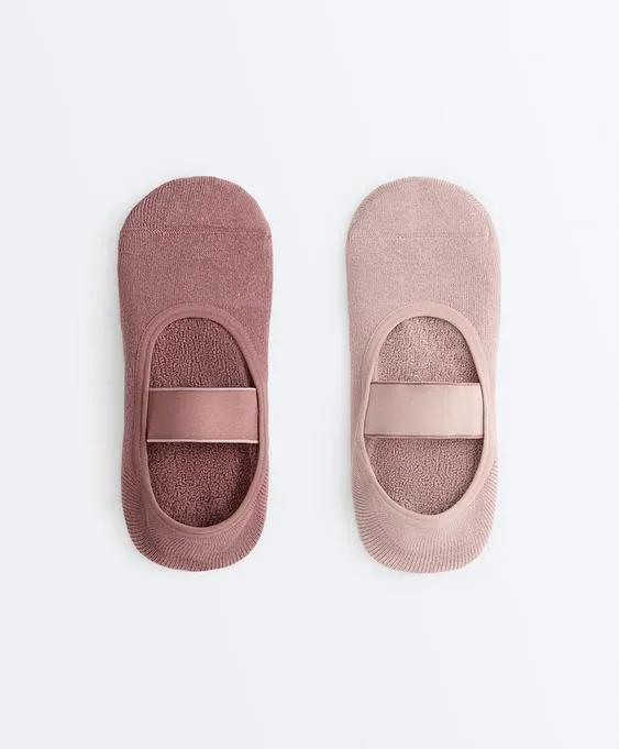 2 пары носков для йоги и пилатеса из смесового хлопка с широкой лентой- Заказать в России