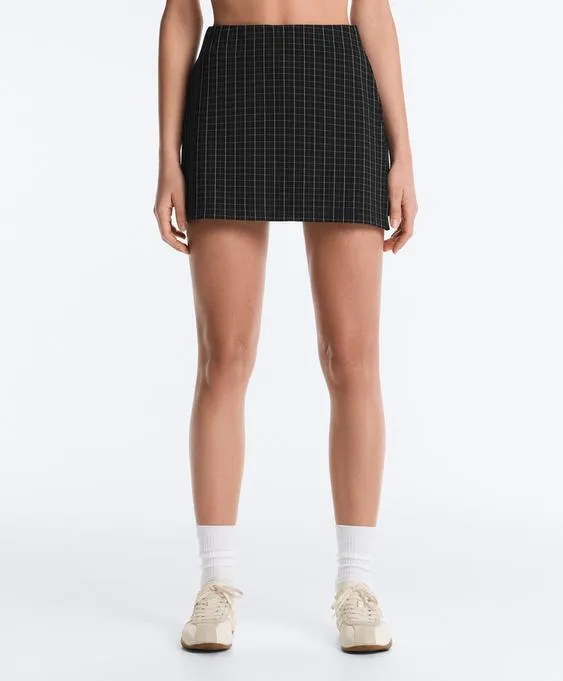 Юбка пике в клетку