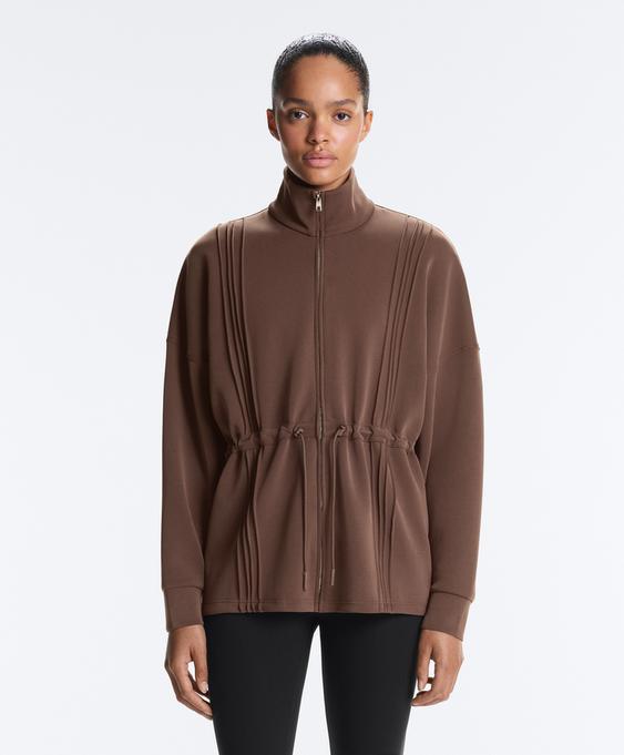 OYSHO Длинная куртка в рубчик с модалом и воротником-стойкой