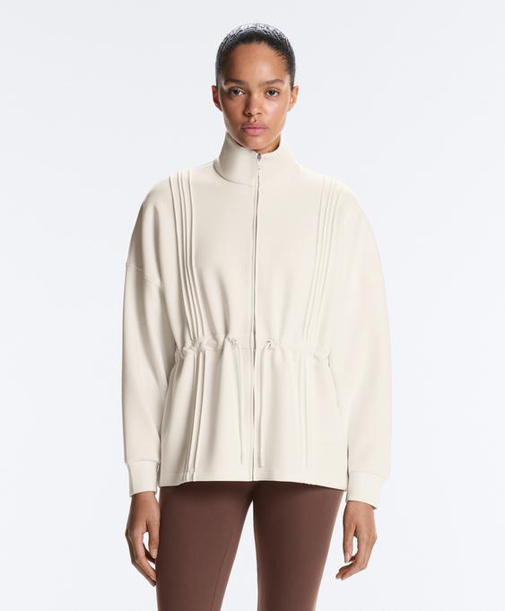 OYSHO Длинная куртка в рубчик с модалом и воротником-стойкой