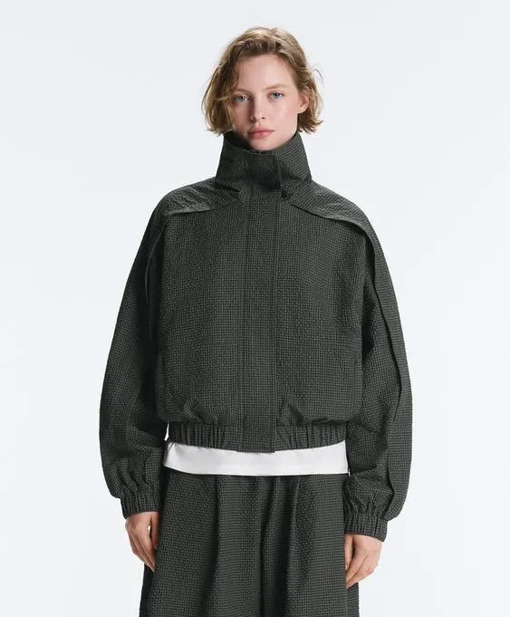 Куртка Track из водоотталкивающего нейлона в клетку- Заказать в России