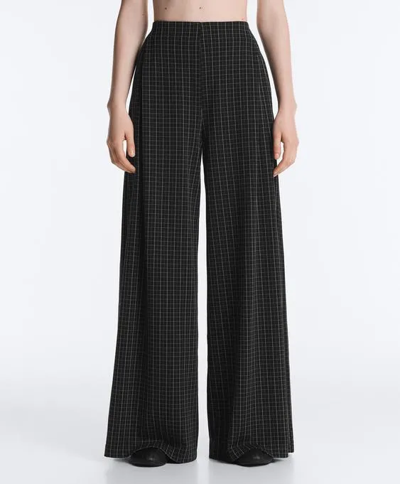 Широкие брюки-пике в клетку