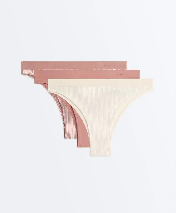 3 бесшовных трусов бразильяно Seamless Soft touch в полоску- Заказать в России