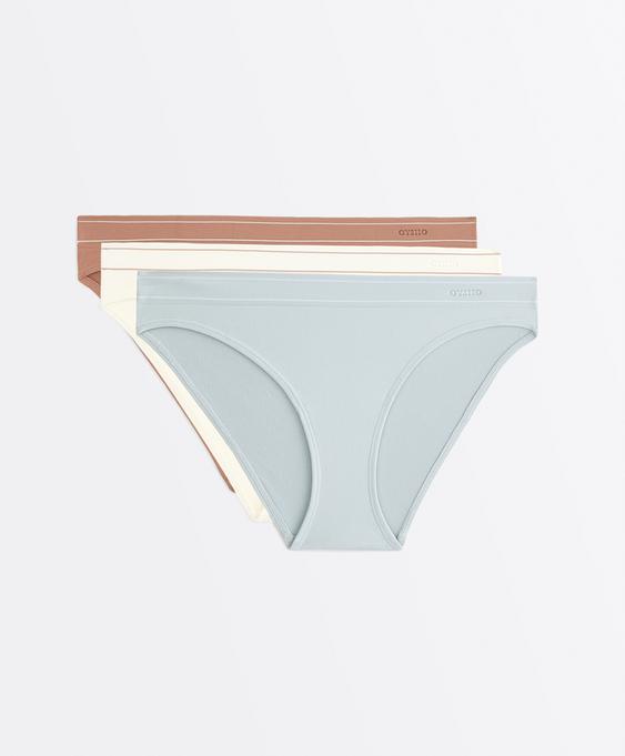 OYSHO 3 бесшовных классических трусов SEAMLESS SOFT TOUCH с контрастным LOGO купить с доставкой.
