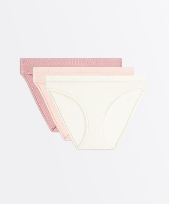 OYSHO 3 классических трусов в рубчик с хлопком купить с доставкой.