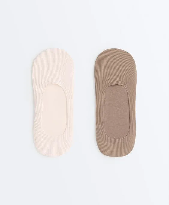 2 пары носков-следков из микрофибры в рубчик со средним вырезом- Заказать в России