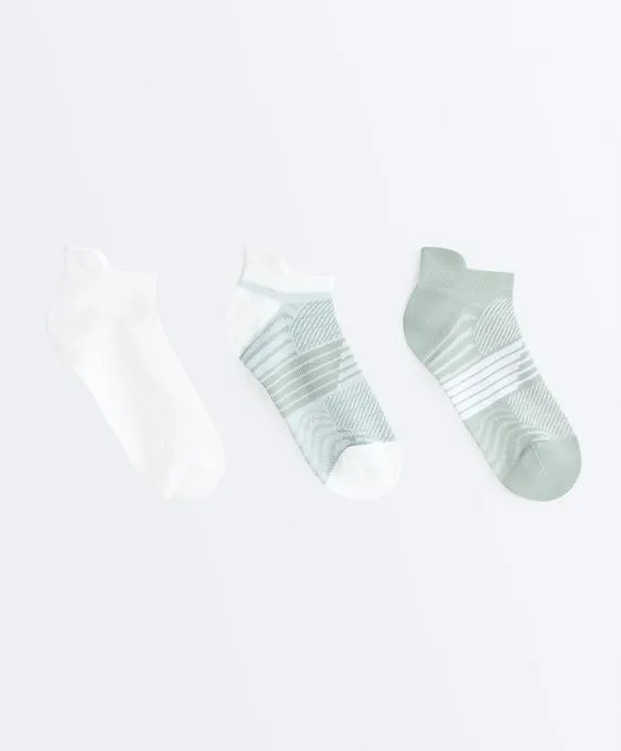 3 пары спортивных носков-сникеров с язычком из смесового полиамида- Заказать в России