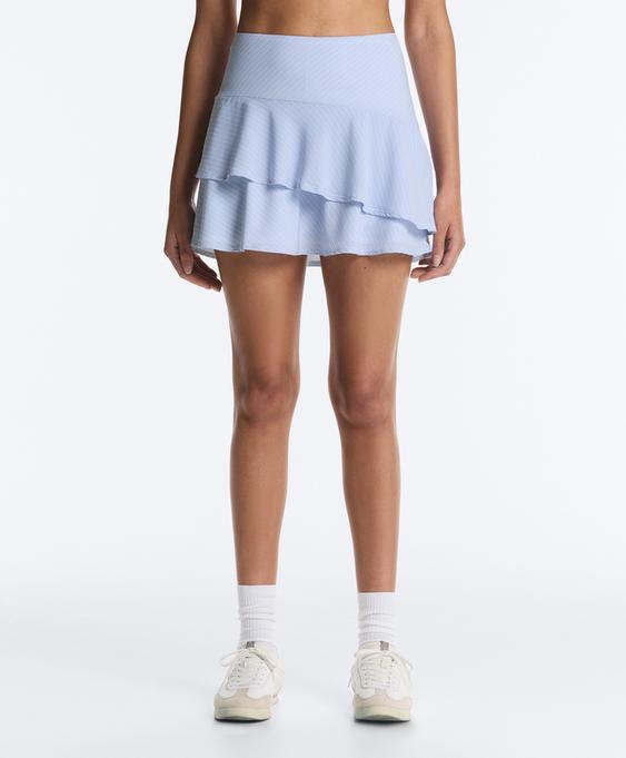 OYSHO Короткая юбка в полоску с воланами