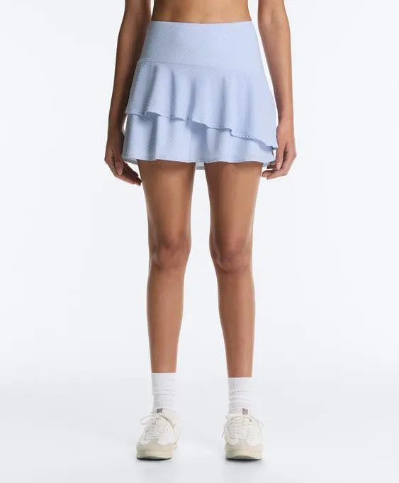 Короткая юбка в полоску с воланами