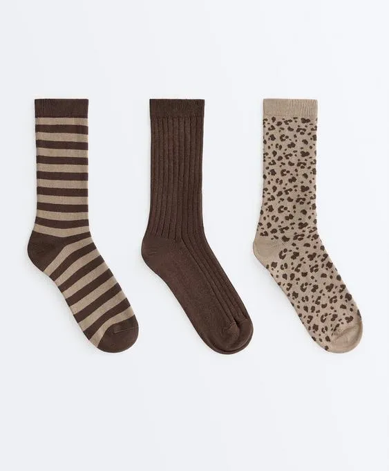 3 пары классических носков из смесового хлопка