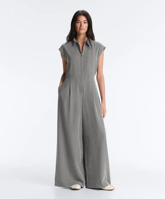 Длинный комбинезон виши с воротником и лиоцеллом- Заказать в России