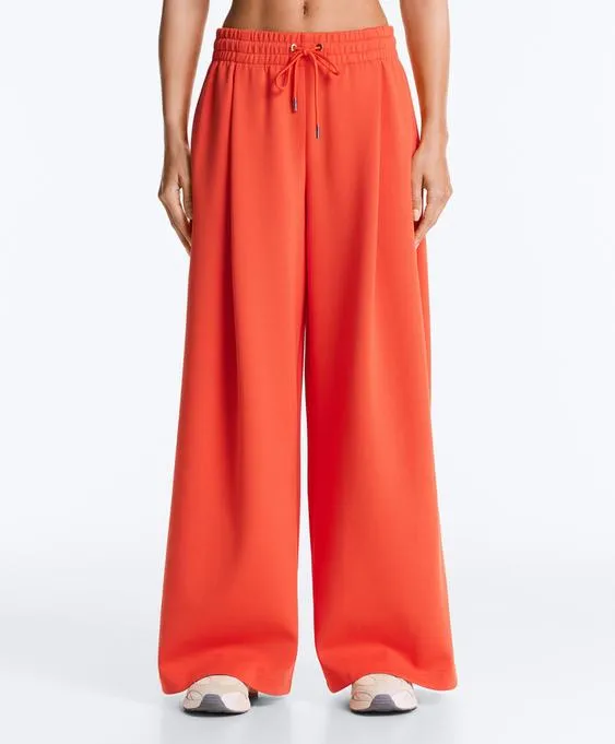 Широкие брюки пике с хлопком- Заказать в России