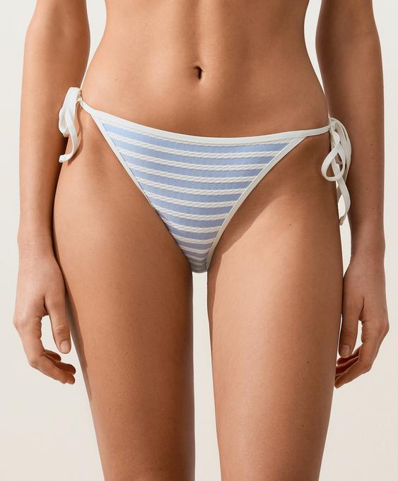 OYSHO Полуоткрытые плавки бикини на завязках в полоску