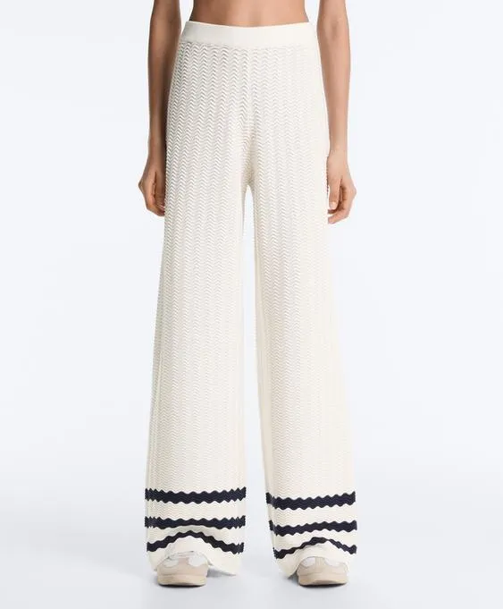 Вязаные прямые брюки «Волна»- Заказать в России
