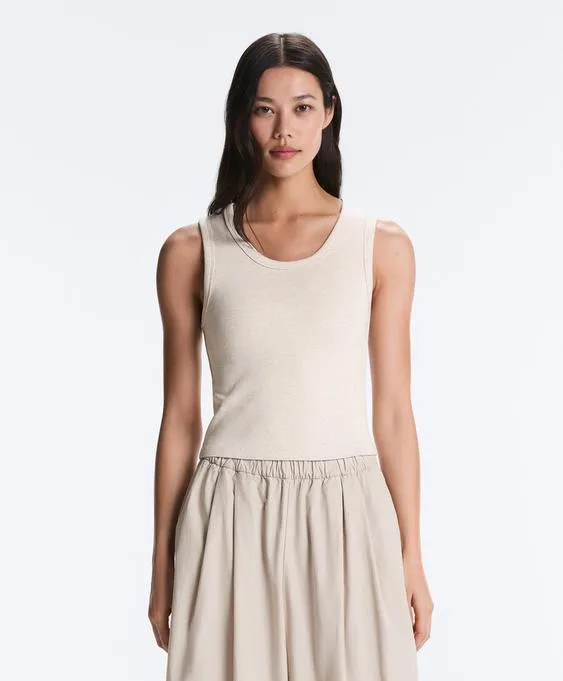 Майка Rib с широкими бретельками из хлопка и модала- Заказать в России