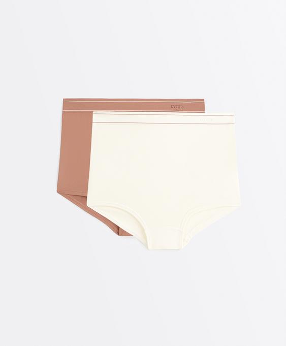 OYSHO 2 бесшовных трусов-шортов SEAMLESS SOFT TOUCH с контрастным логотипом купить с доставкой.