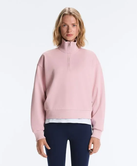 Толстовка из хлопка пике с воротником-стойкой на молнии- Заказать в России