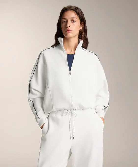 Куртка пике с боковым Piping из хлопка