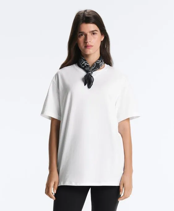 Футболка Oversize с короткими рукавами из смесового хлопка- Заказать в России