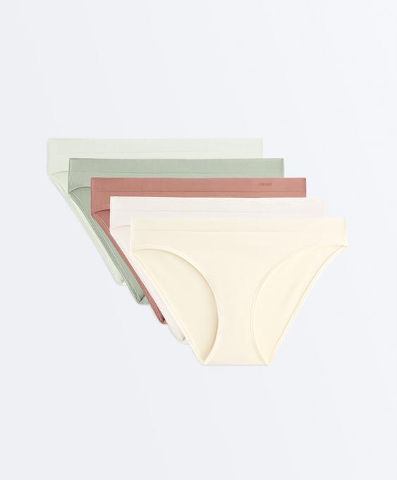 OYSHO Набор из 5 бесшовных классических трусов SEAMLESS из мягкой ткани
