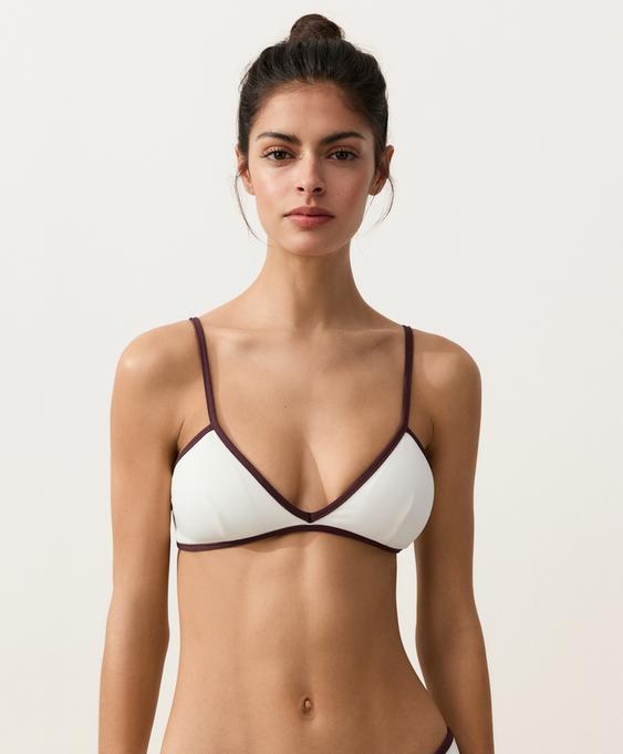 OYSHO Топ бикини с треугольными чашками и контрастной окантовкой