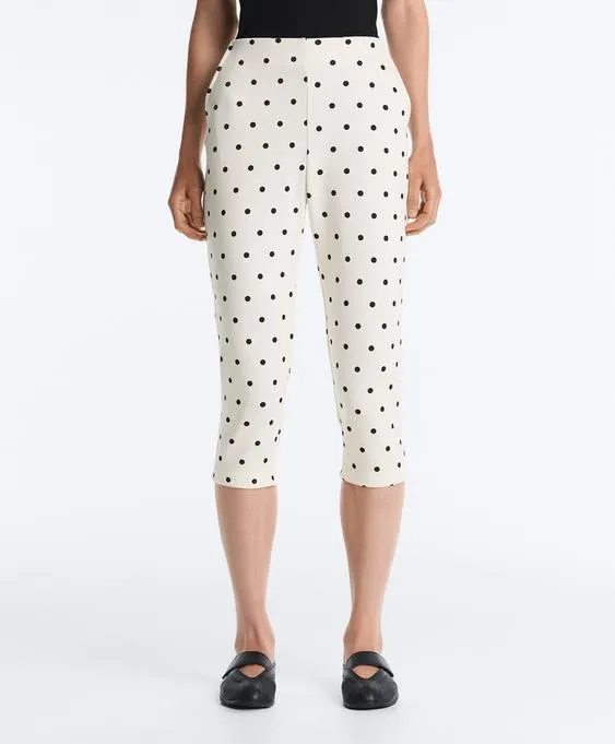 Брюки капри пике в горошек с хлопком- Заказать в России