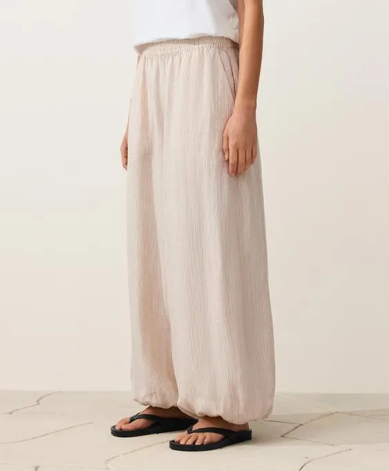 Брюки-блуммеры из 100%-го льна в полоску- Заказать в России