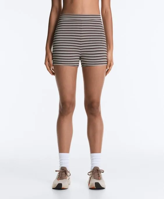 Велосипедки Hot pants Comfortlux с высокой посадкой, 5 см, в полоску- Заказать в России