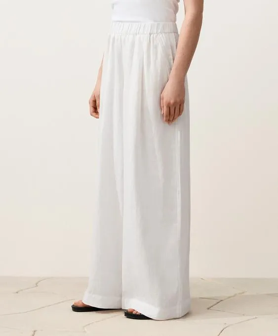 Брюки широкого кроя из 100%-го льна- Заказать в России