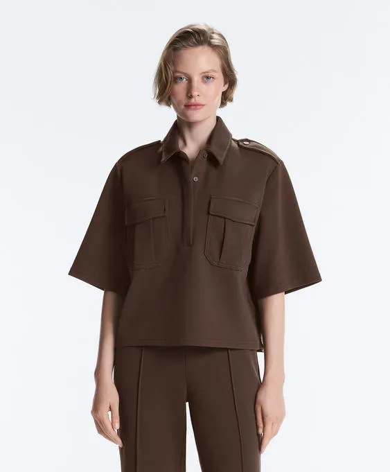 Толстовка Utility с коротким рукавом из хлопка пике- Заказать в России