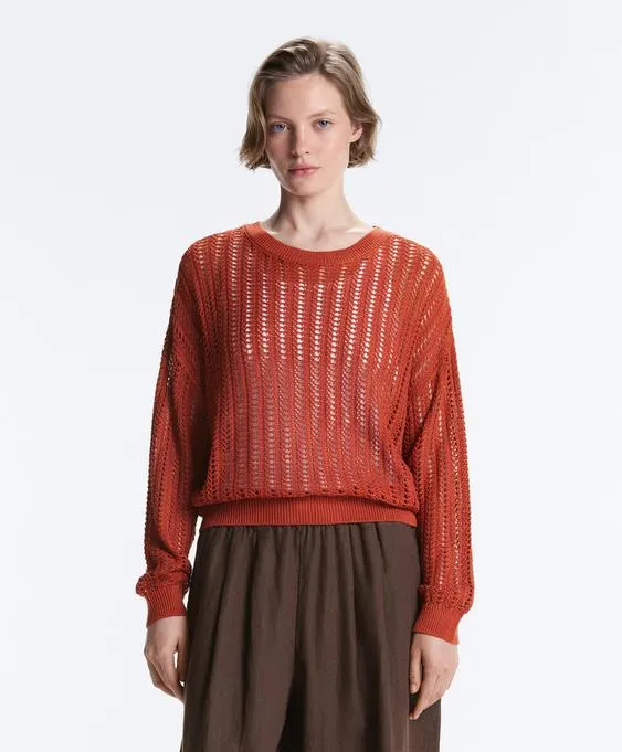 Свитер ажурной вязки Rib- Заказать в России