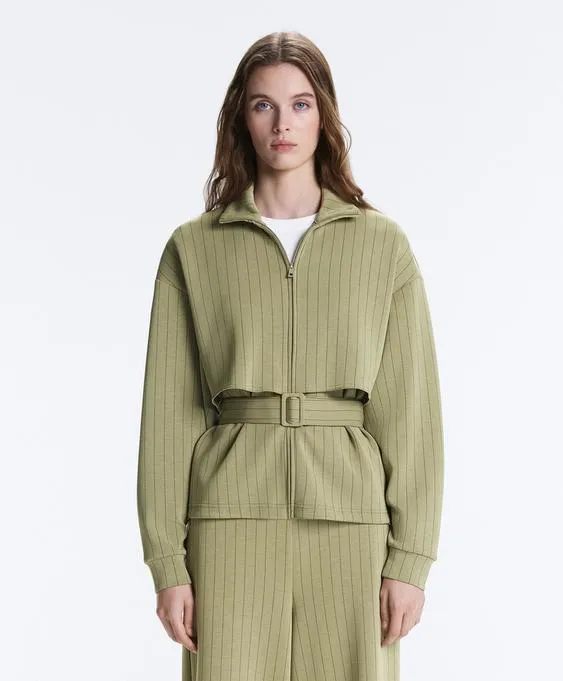 Куртка Boxy с эффектом накидки, из модала, в тонкую полоску- Заказать в России